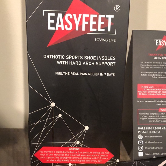 Easyfeet Orthotic Shoe Insoles with hard arch support - Picture 2 of 9